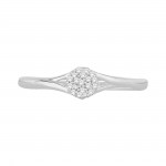 Sterling Silver 1/10ct Diamond Split-shank Cluster Promise Ring - Handcrafted By Name My Rings™