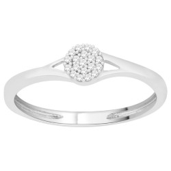 Sterling Silver 1/10ct Diamond Split-shank Cluster Promise Ring - Handcrafted By Name My Rings™