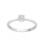 Sterling Silver 1/10ct TDW Diamond Cluster Bypass Promise Ring - Handcrafted By Name My Rings™