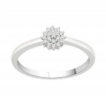 Sterling Silver 1/10ct TDW Diamond Flower Cluster Promise Ring - Handcrafted By Name My Rings™