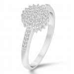 Sterling Silver 1/4ct TDW Diamond Cluster Stylish Design Engagement Ring - Handcrafted By Name My Rings™