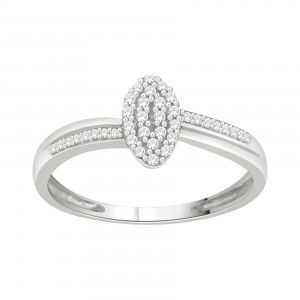 Sterling Silver 1/6ct TDW Diamond Cluster Engagement Ring - Handcrafted By Name My Rings™