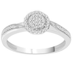 Sterling Silver 1/6ct TDW Diamond Engagement and Wedding Ring - Handcrafted By Name My Rings™