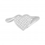 Sterling Silver 1/6ct TDW Diamond Heart-shape Engagement Ring - Handcrafted By Name My Rings™