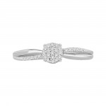 Sterling Silver Diamond Accent Cluster Promise Ring - Handcrafted By Name My Rings™