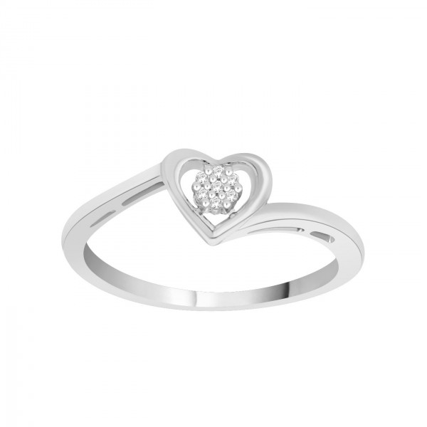 Sterling Silver Diamond Accent Heart Cluster Promise Ring - Handcrafted By Name My Rings™