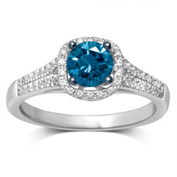 1 Ct Tw Fashion Ring With Blue Centre - Handcrafted By Name My Rings™