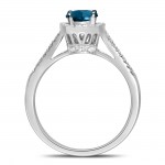 1 Ct Tw Fashion Ring With Blue Centre - Handcrafted By Name My Rings™