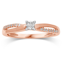 Rose Gold Diamond Promise Ring - Handcrafted By Name My Rings™