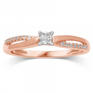 Rose Gold Diamond Promise Ring - Handcrafted By Name My Rings™