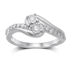 White Gold Diamond Ring - Handcrafted By Name My Rings™