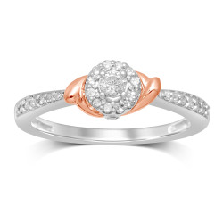 Two-tone Gold 1/4ct TDW Diamond Arms Fashion Ring - Handcrafted By Name My Rings™