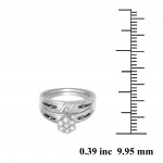 White Gold 1/3ct TDW Diamond Flower Top Bridal Ring - Handcrafted By Name My Rings™