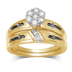 White Gold 1/3ct TDW Diamond Flower Top Bridal Ring - Handcrafted By Name My Rings™