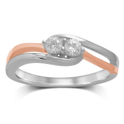 White/Rose Gold Diamond Fashion Ring - Handcrafted By Name My Rings™