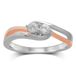 White/Rose Gold Diamond Fashion Ring - Handcrafted By Name My Rings™