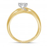 1/4ct TDW Gold Flower Top Bridal Ring - Handcrafted By Name My Rings™