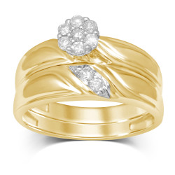 1/4ct TDW Gold Flower Top Bridal Ring - Handcrafted By Name My Rings™