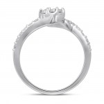 White Gold 1/3ct TW I-J/I2 Diamond 2-stone Fashion Ring - Handcrafted By Name My Rings™