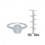 White Gold 3/4ct TDW Emerald 'Cushella Love Cuts' Diamond Halo Engagement Ring - Handcrafted By Name My Rings™