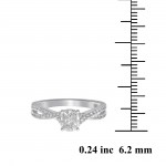 White Gold 5/8ct TDW Invisible Cushion Pie Cut Diamond and Moissanite Engagement Ring - Handcrafted By Name My Rings™
