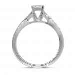White Gold 5/8ct TDW Invisible Cushion Pie Cut Diamond and Moissanite Engagement Ring - Handcrafted By Name My Rings™
