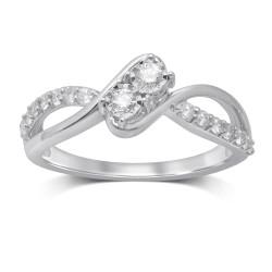 White Gold Diamond Ring - Handcrafted By Name My Rings™