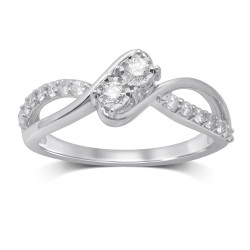 White Gold Diamond Ring - Handcrafted By Name My Rings™