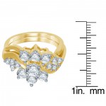 Gold 2ct TDW Diamond Flower Bridal Ring - Handcrafted By Name My Rings™