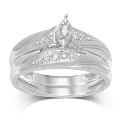 1/6cttw White Gold Marquise Bridal Set - Handcrafted By Name My Rings™