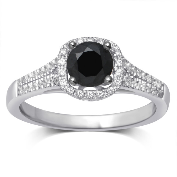 1ct TW Treated Black Center Milgrain Fashion Ring - Handcrafted By Name My Rings™