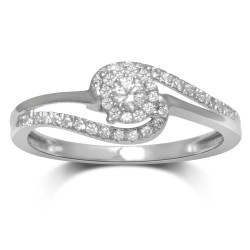 Women's White Gold 1/4-carat Total Weight I-J I2-I3 Diamond Fashion Ring - Handcrafted By Name My Rings™