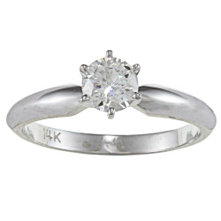 Gold 1/2ct TDW Certified Diamond Solitaire Engagement Ring - Handcrafted By Name My Rings™