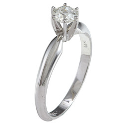 Gold 1/2ct TDW Certified Round Diamond Solitaire Ring - Handcrafted By Name My Rings™