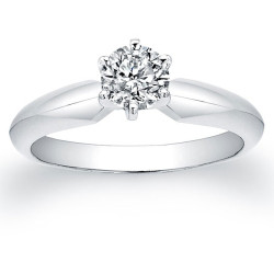 White Gold 1/2ct TDW Certified Diamond Solitaire Engagement Ring - Handcrafted By Name My Rings™