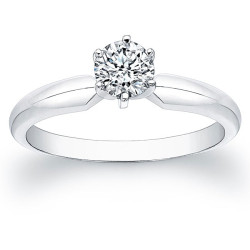 White Gold 1/2ct TDW Certified Diamond Solitaire Engagement Ring - Handcrafted By Name My Rings™