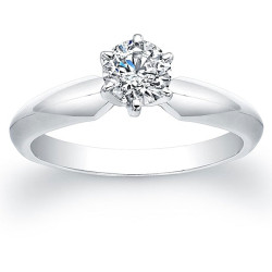 White Gold 1/2ct TDW Certified Diamond Solitaire Engagement Ring - Handcrafted By Name My Rings™