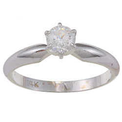 White Gold 1/2ct TDW Diamond Solitaire Engagement Ring - Handcrafted By Name My Rings™