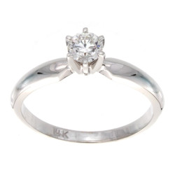 White Gold 1/3ct TDW Diamond Solitaire Engagement Ring - Handcrafted By Name My Rings™