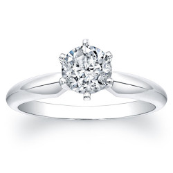 White Gold 1ct TDW Certified Diamond Engagement Solitaire Ring - Handcrafted By Name My Rings™