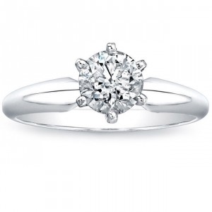 White Gold 1ct TDW Diamond Solitaire Ring - Handcrafted By Name My Rings™