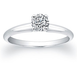 White Gold 3/8ct TDW Certified Diamond Solitaire Engagement Ring - Handcrafted By Name My Rings™
