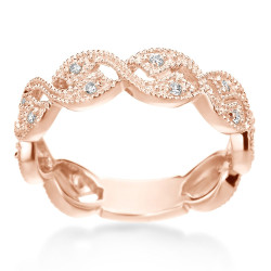 Vintage Diamond Ring Wedding Band 1/6ct TDW in Rose Gold or White Gold by SummerRose - Handcrafted By Name My Rings™