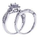 White Gold 1 1/6ct Braided Princess-cut Diamond Engagement Wedding Band Set - Handcrafted By Name My Rings™