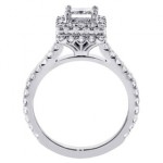White Gold 2.11ct Square Halo Princess-cut Diamond Engagement Ring - Handcrafted By Name My Rings™