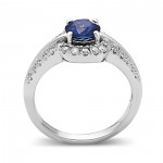 White Gold Sapphire Diamond Ring - Handcrafted By Name My Rings™