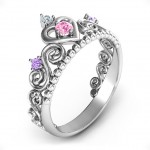 Personalised Princess Charming Tiara Ring - Handcrafted By Name My Rings™