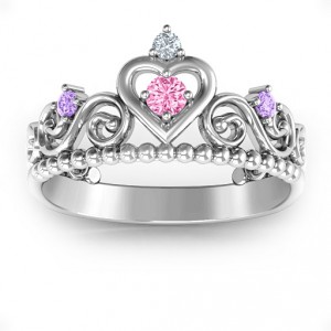 Personalised Princess Charming Tiara Ring - Handcrafted By Name My Rings™