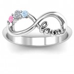 Personalised Customised Infinity Promise Ring With Birthstone Infinity Love Ring - Handcrafted By Name My Rings™