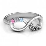 Personalised Customised Infinity Promise Ring With Birthstone Infinity Love Ring - Handcrafted By Name My Rings™